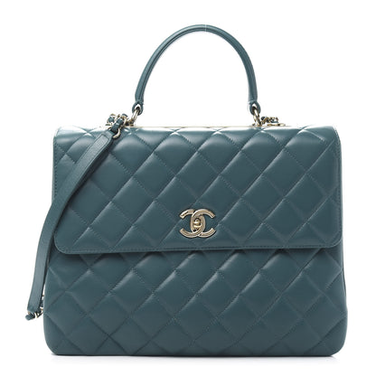 Chanel Lambskin Quilted Large Trendy CC Dual Handle Flap Bag Blue 1 of 12