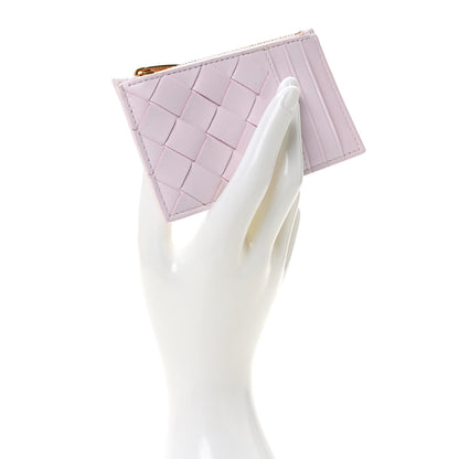 Bottega Veneta Calfskin Intrecciato Zip Card Holder Rosa 2 of 7