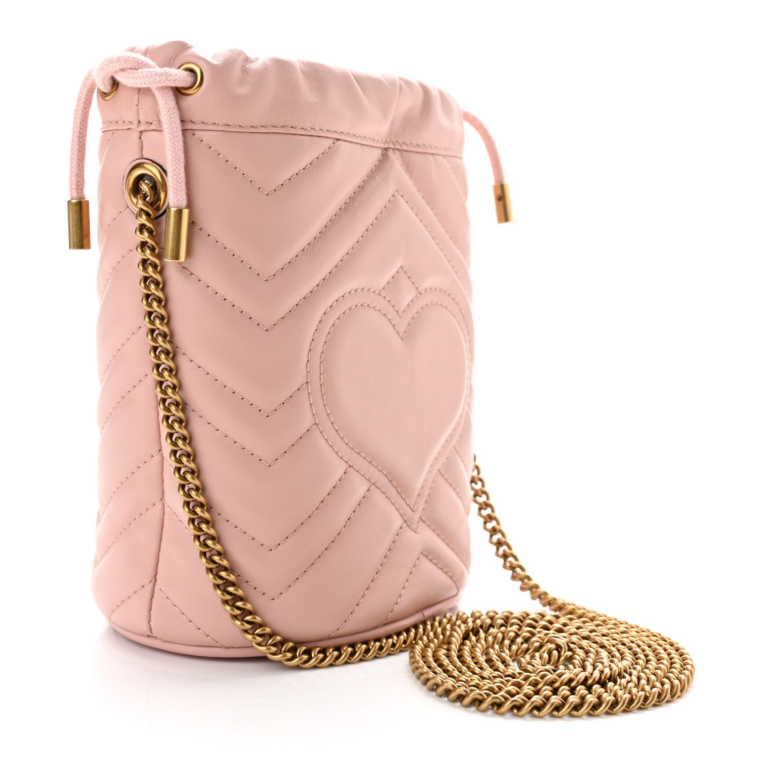 Gucci Calfskin Matelasse Mini GG Marmont 2.0 Bucket Bag Perfect Pink 3 of 10