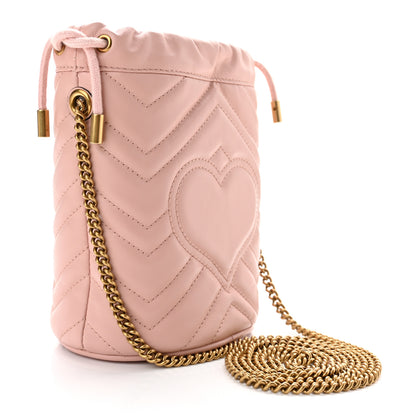 Gucci Calfskin Matelasse Mini GG Marmont 2.0 Bucket Bag Perfect Pink 3 of 10