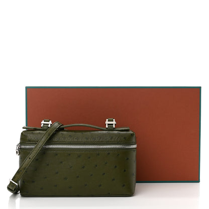 Loro Piana Ostrich L19 Extra Pocket Pouch Dark Lichen Green 10 of 10