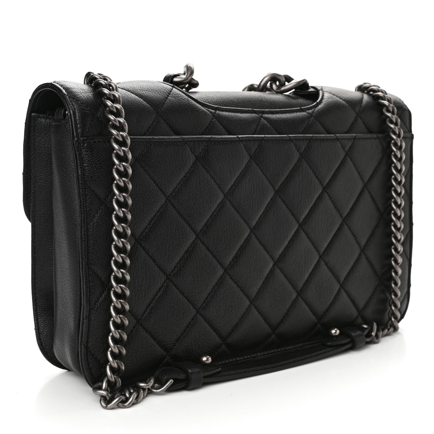 Chanel Goatskin Quilted Large Perfect Edge Flap Black 2 of 11