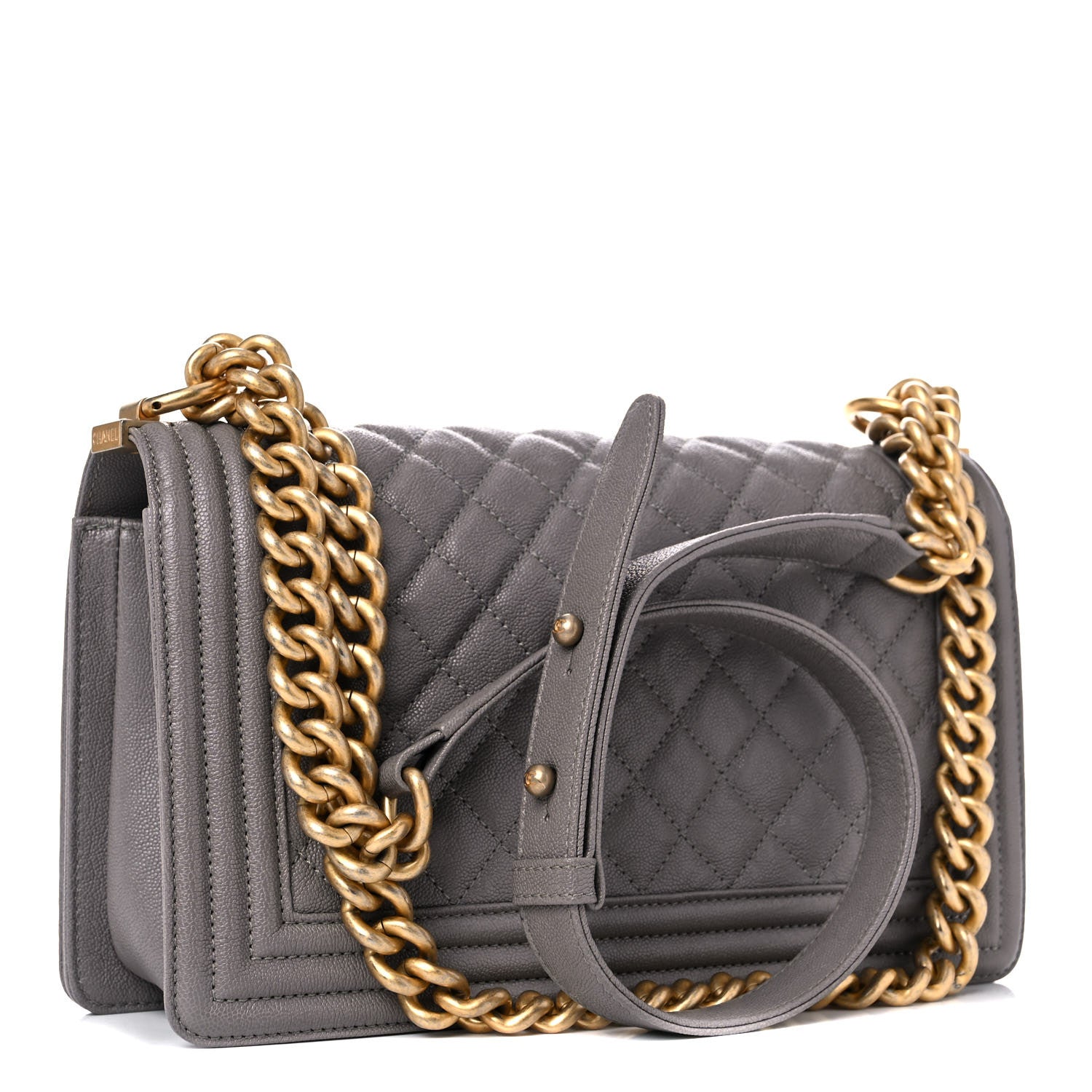 Chanel Caviar Quilted Medium Boy Flap Grey 3 of 9