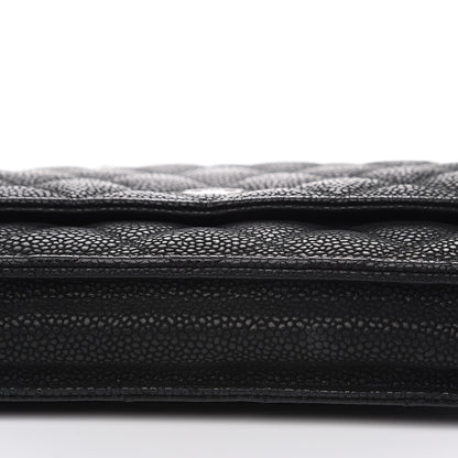 Chanel Iridescent Caviar Quilted Wallet On Chain WOC Black 10 of 10