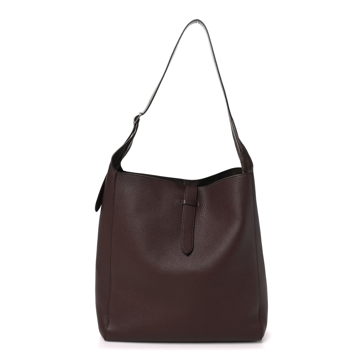 The Row Grained Calfskin Blake Hobo Acajou 1 of 8