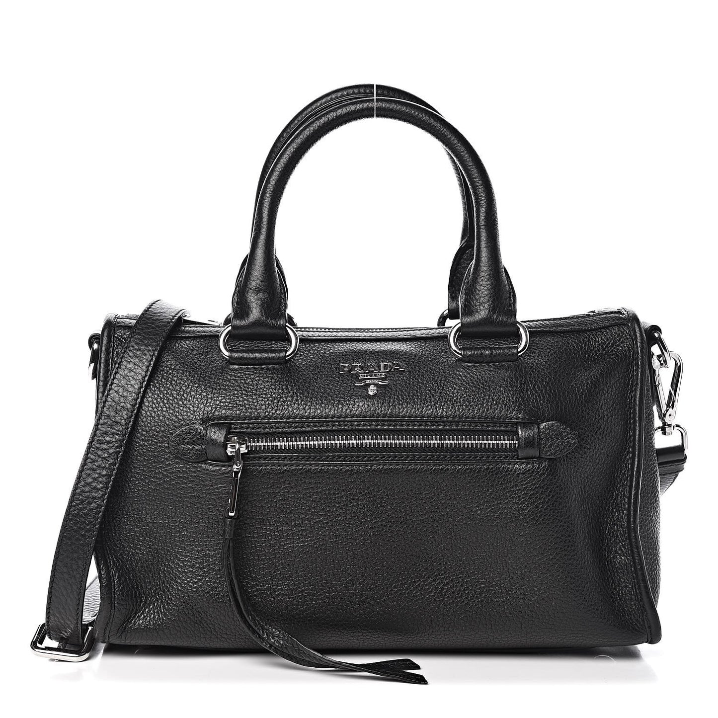 Vitello Daino Shopping Satchel Black