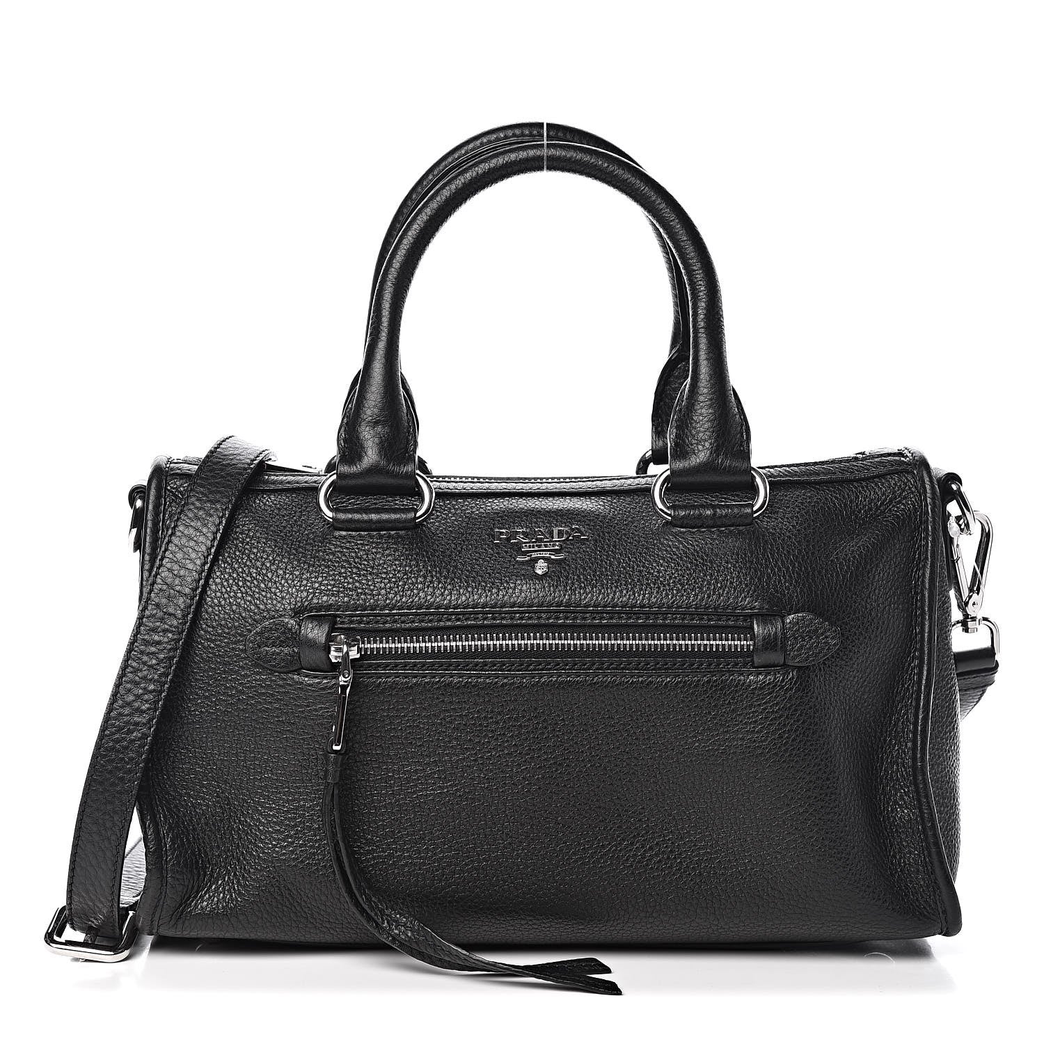 Prada Vitello Daino Shopping Satchel Black 1 of 11
