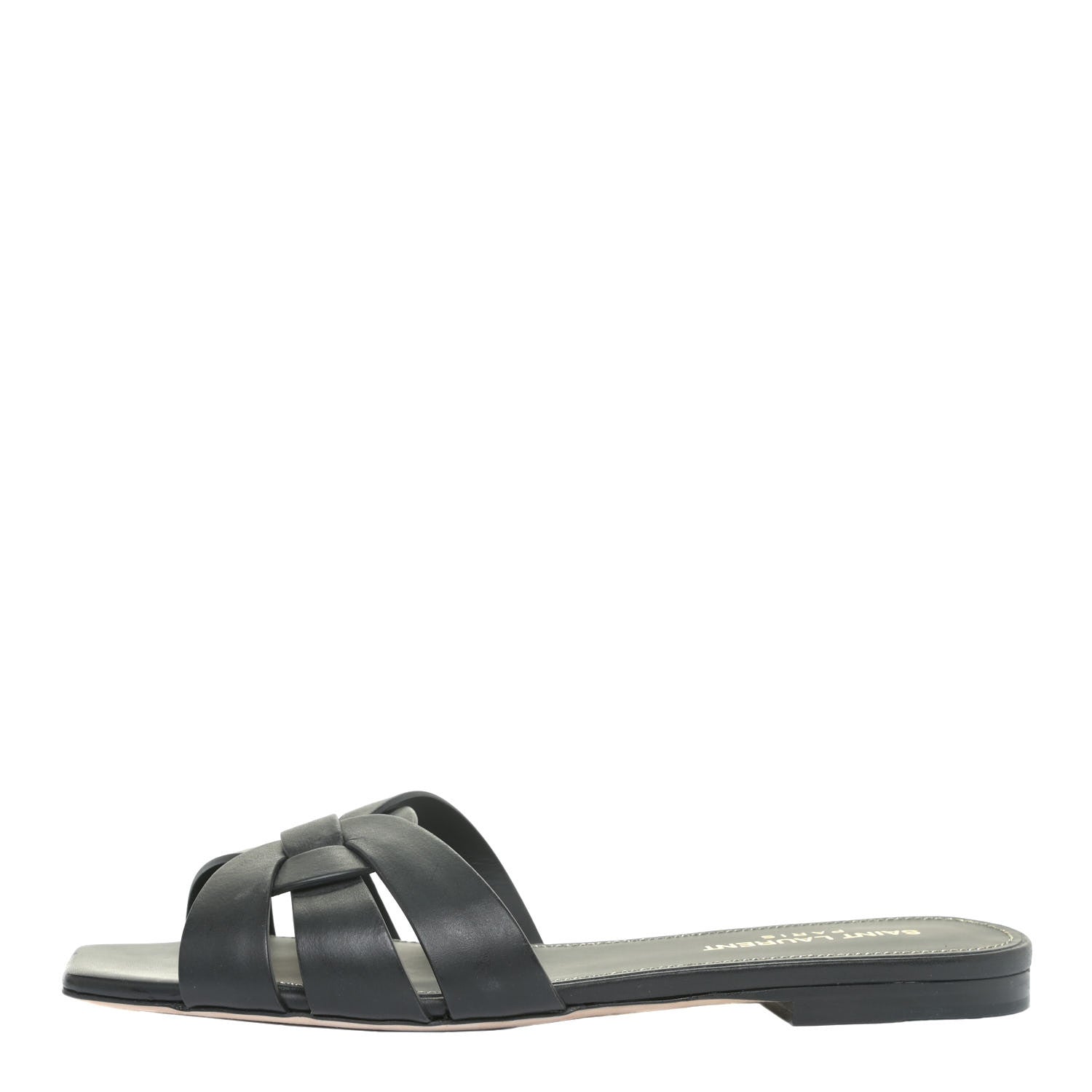 Saint Laurent Calfskin Tribute 05 Slide Sandals 35.5 Black 1 of 11