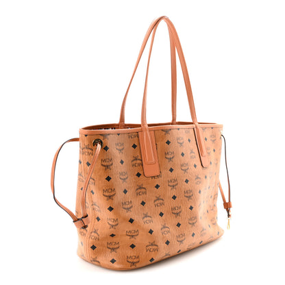MCM Visetos Medium Liz Reversible Shopper Tote Cognac 4 of 15