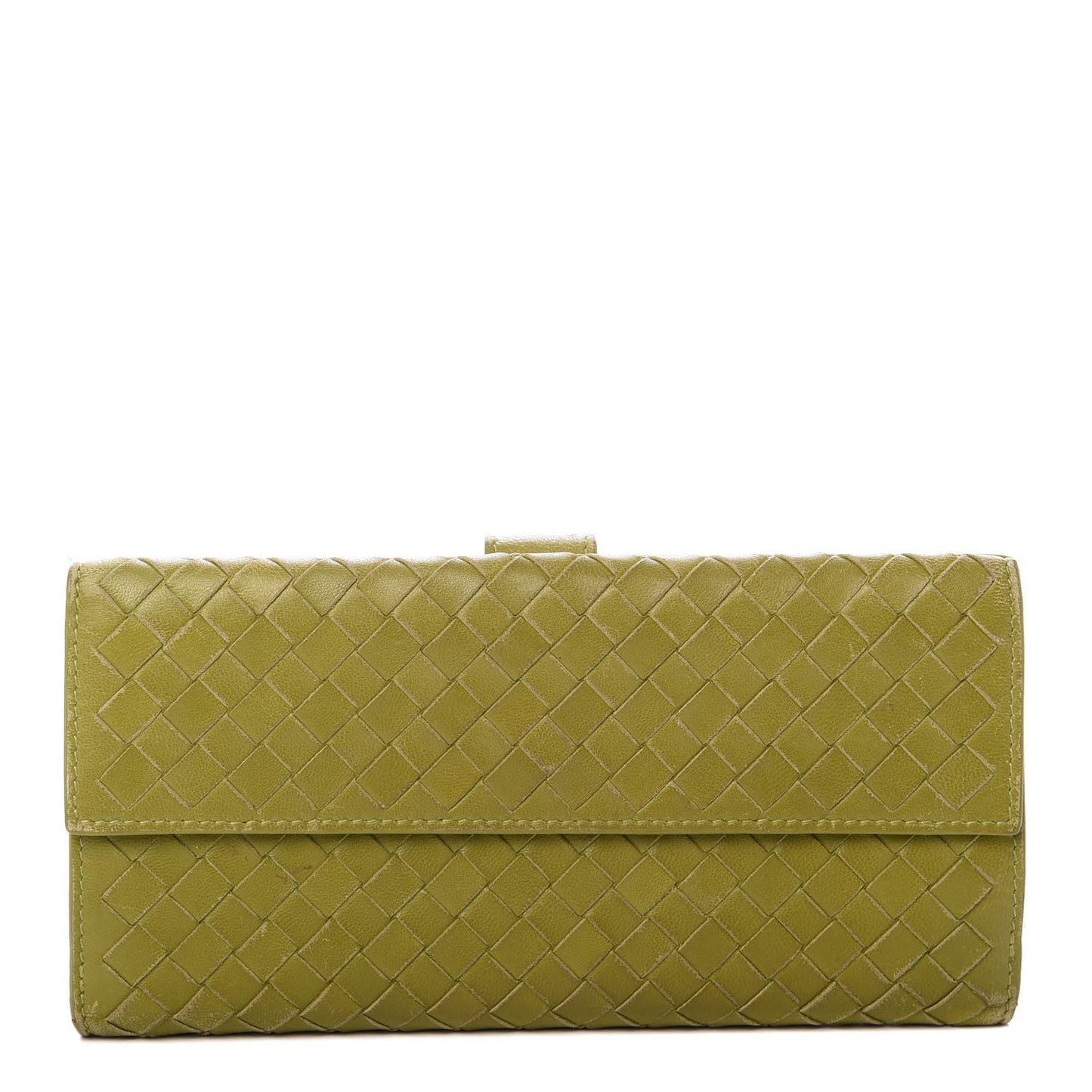 Nappa Intrecciato Continental Flap Wallet Green
