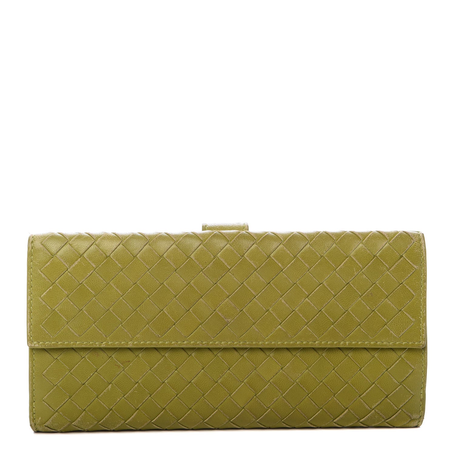 Bottega Veneta Nappa Intrecciato Continental Flap Wallet Green 1 of 7