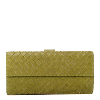 Bottega Veneta Nappa Intrecciato Continental Flap Wallet Green 1 of 7