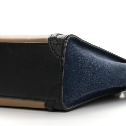 Celine Calfskin Suede Nano Tri-Color Luggage Sand 10 of 12