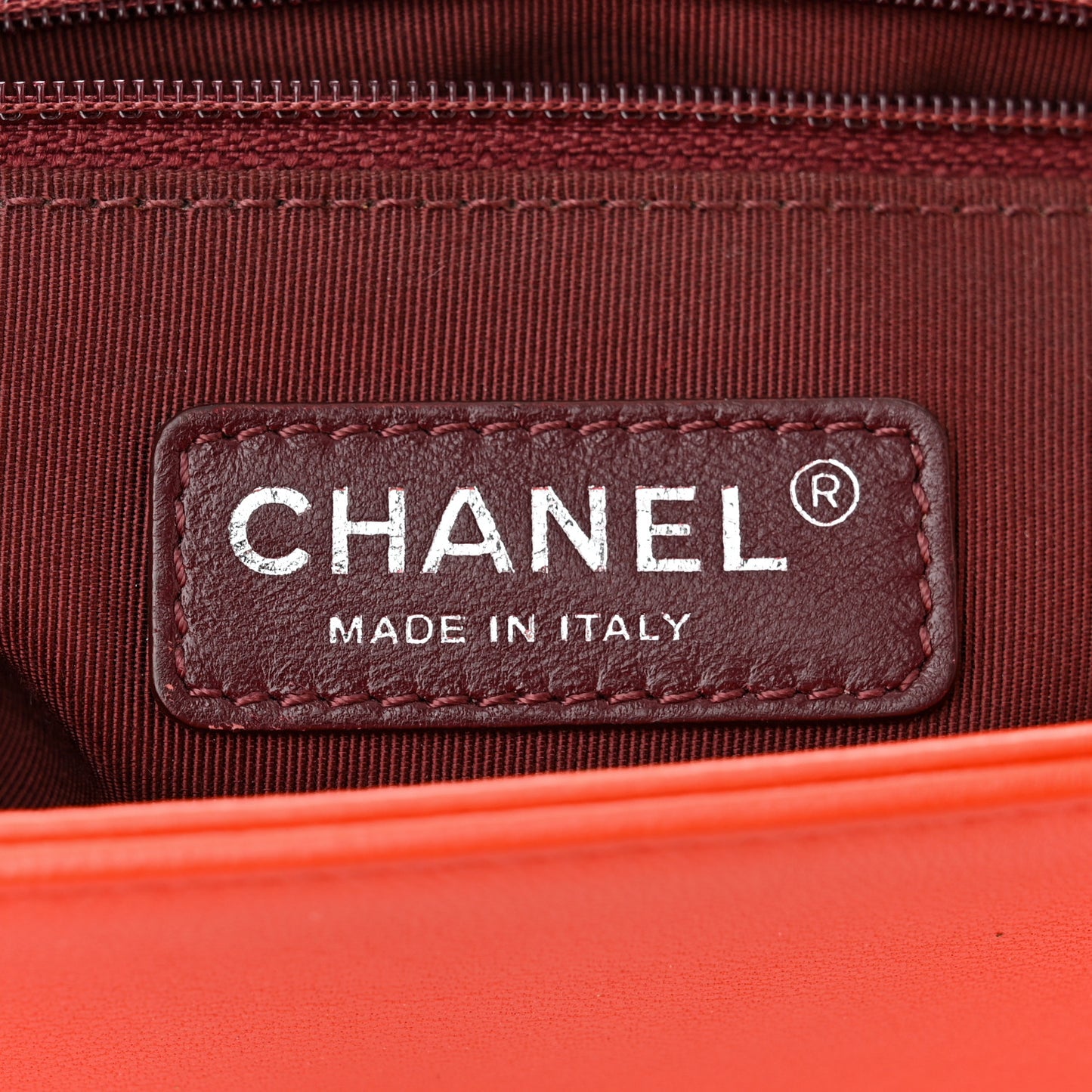 Calfskin Chevron Quilted New Medium Boy Flap Orange