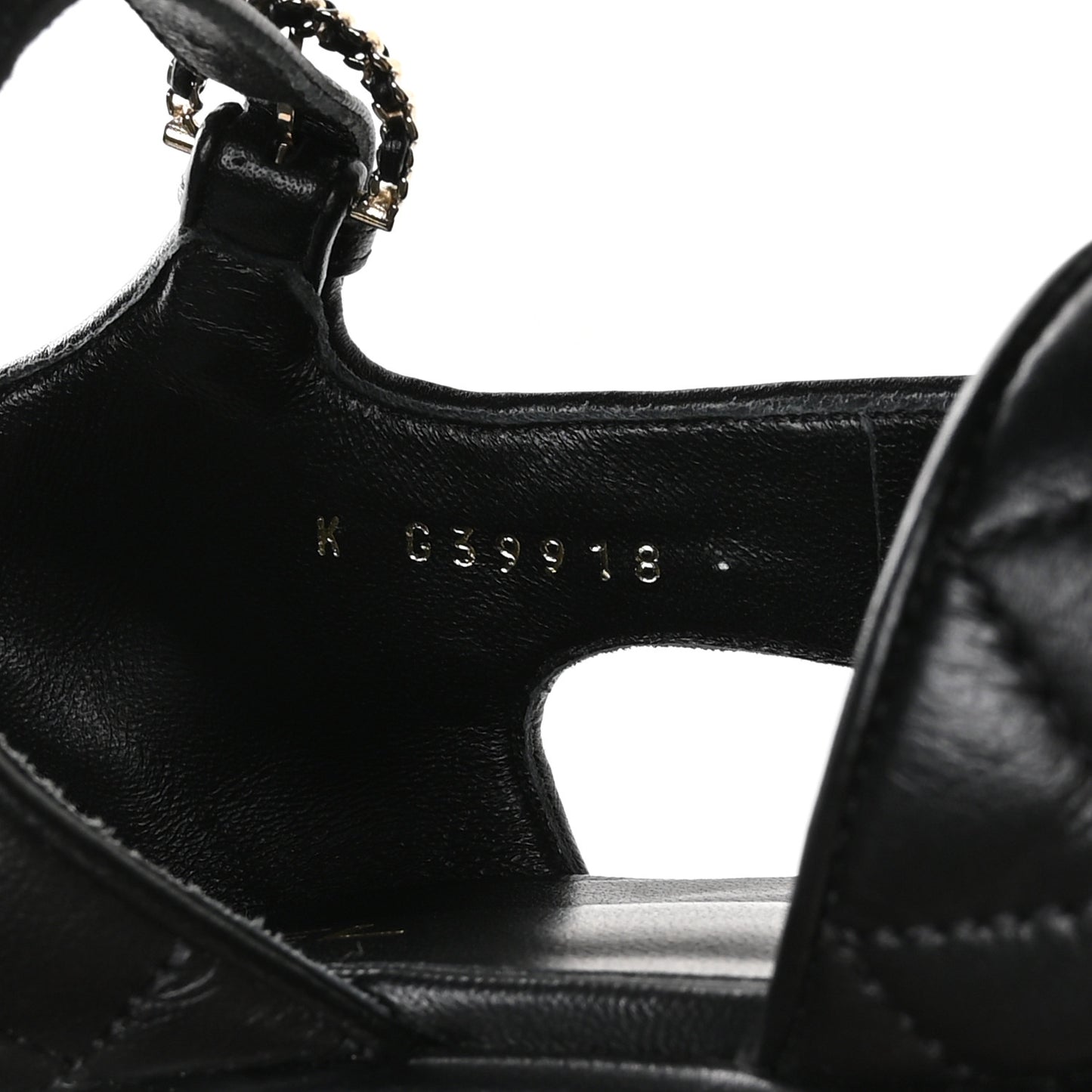 Lambskin Quilted Platform Sandals 39.5 Black
