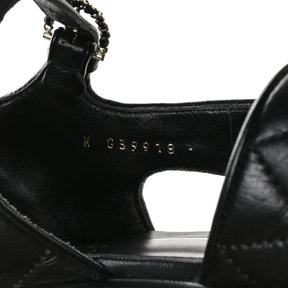 Chanel Lambskin Quilted Platform Sandals 39.5 Black 8 of 9