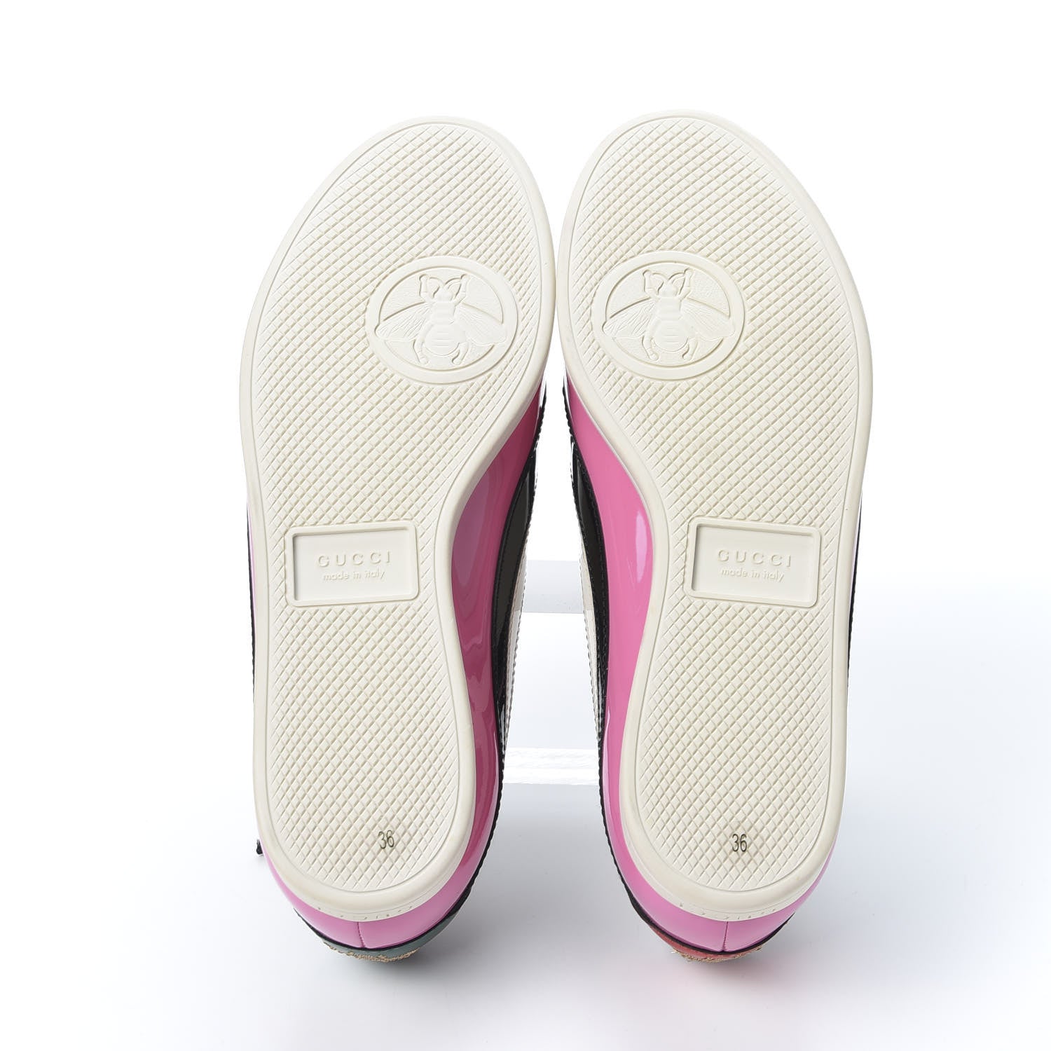 Gucci Patent Calfskin Crystal Womens Web Falacer Sneakers 36 Pink 6 of 11