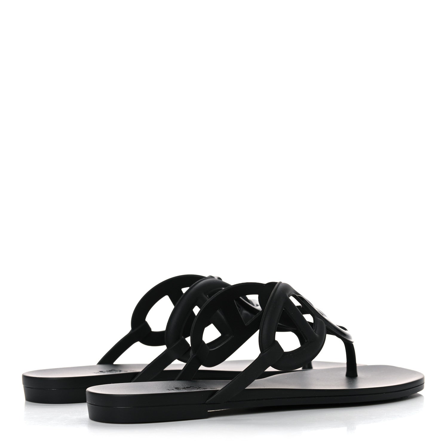 Hermes Rubber Womens Egerie Sandals 36 Black 4 of 8