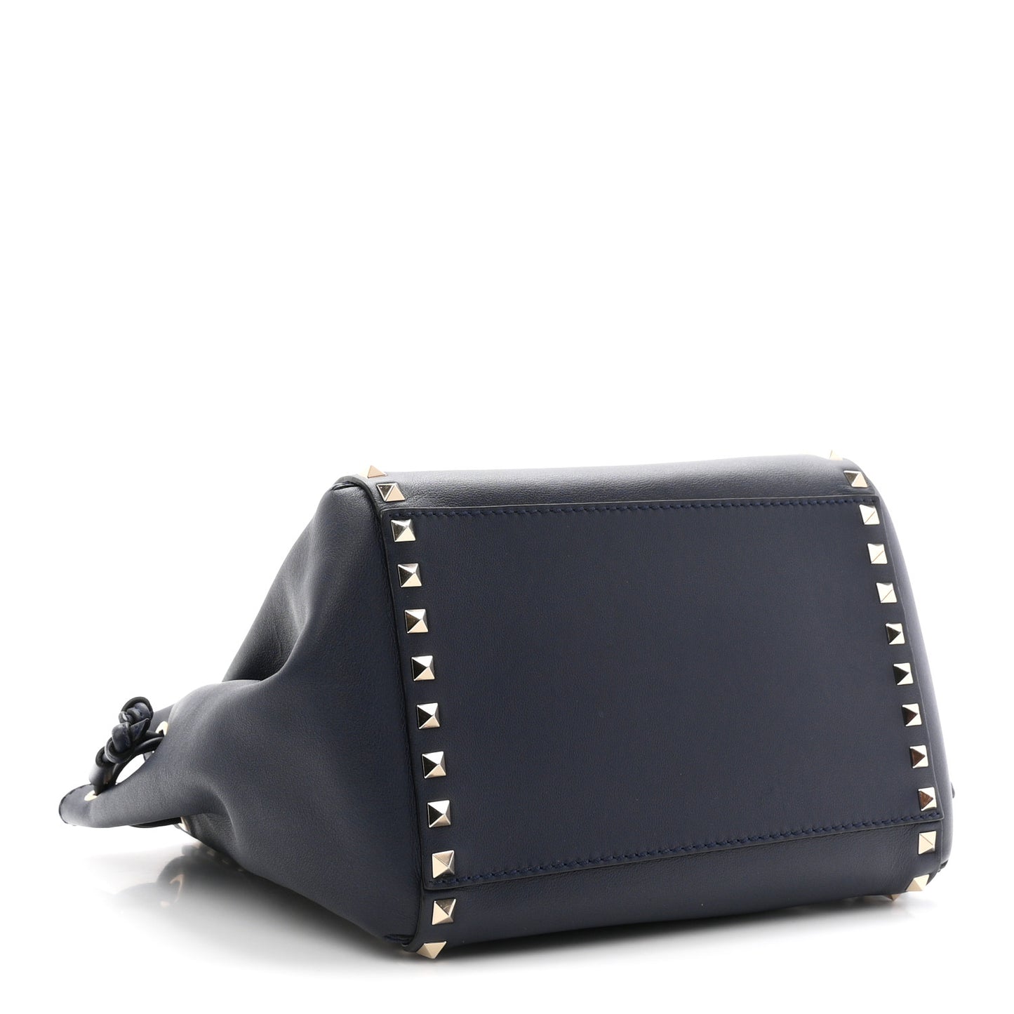 Calfskin Rockstud Double Handle Cinch Tote Marine
