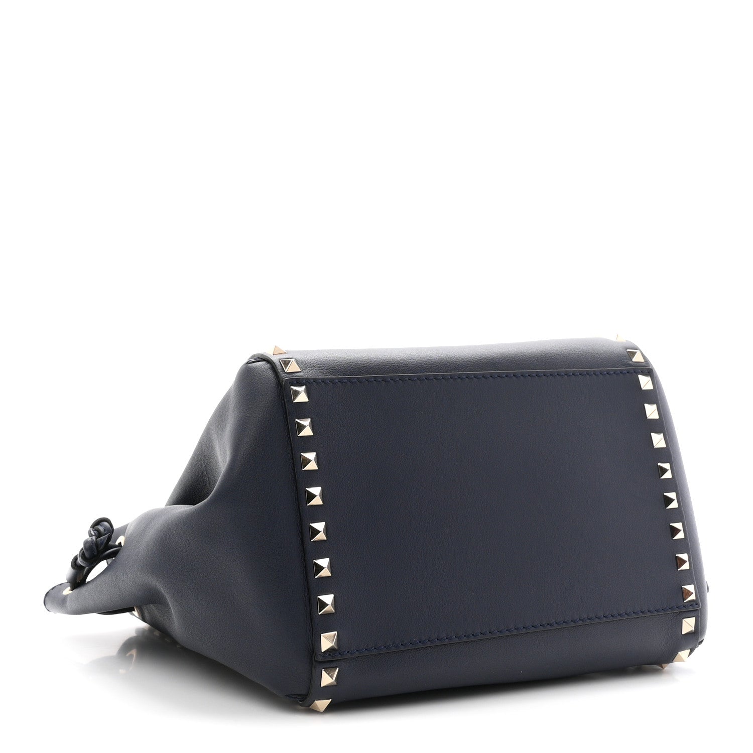 Valentino Garavani Calfskin Rockstud Double Handle Cinch Tote Marine 4 of 10