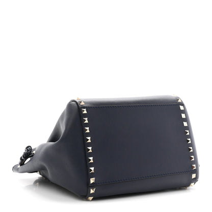 Valentino Garavani Calfskin Rockstud Double Handle Cinch Tote Marine 4 of 10
