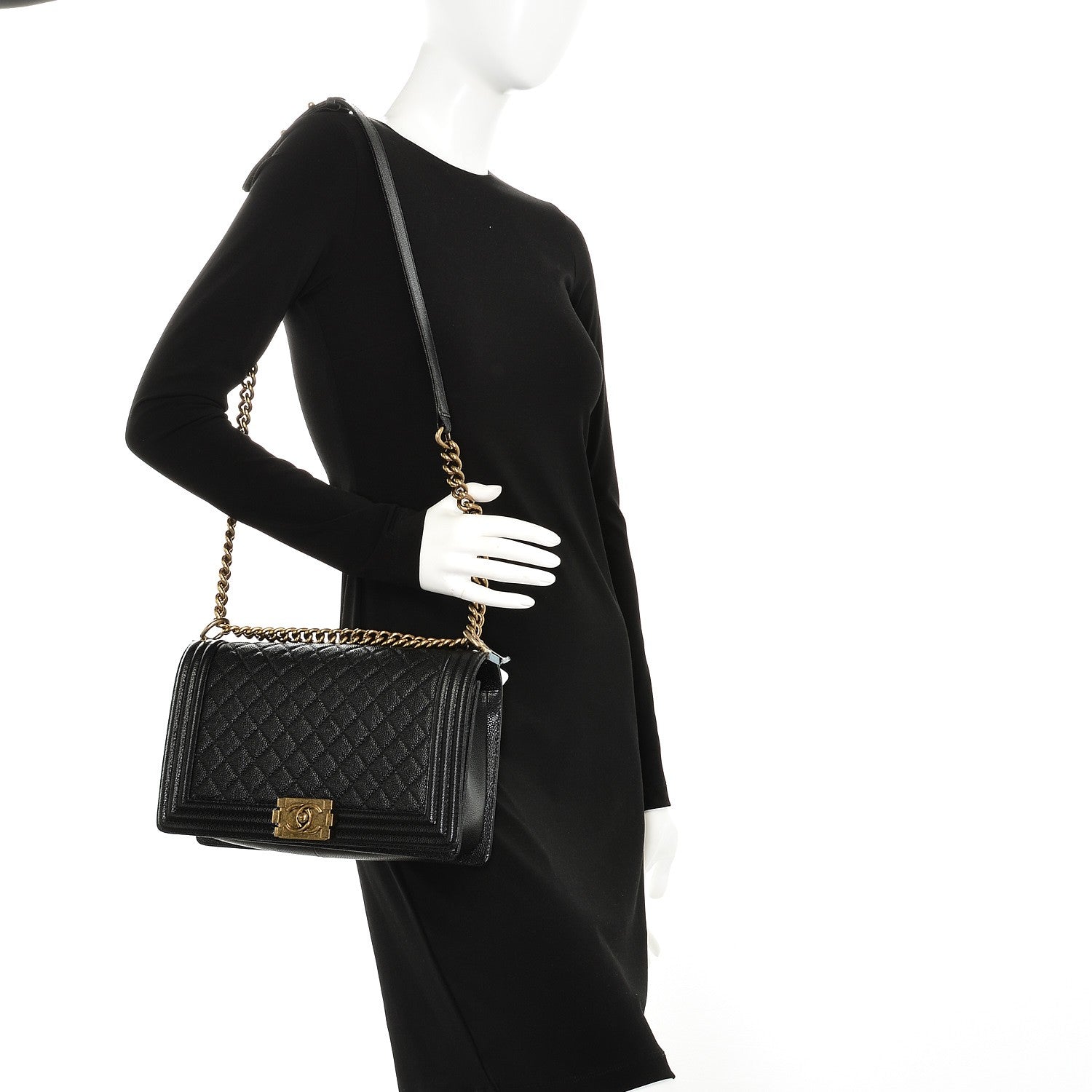 Chanel Caviar Quilted New Medium Boy Flap Black 2 of 8