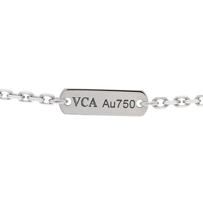 Van Cleef & Arpels 18K White Gold Diamond Vintage Alhambra Pendant Necklace 4 of 6