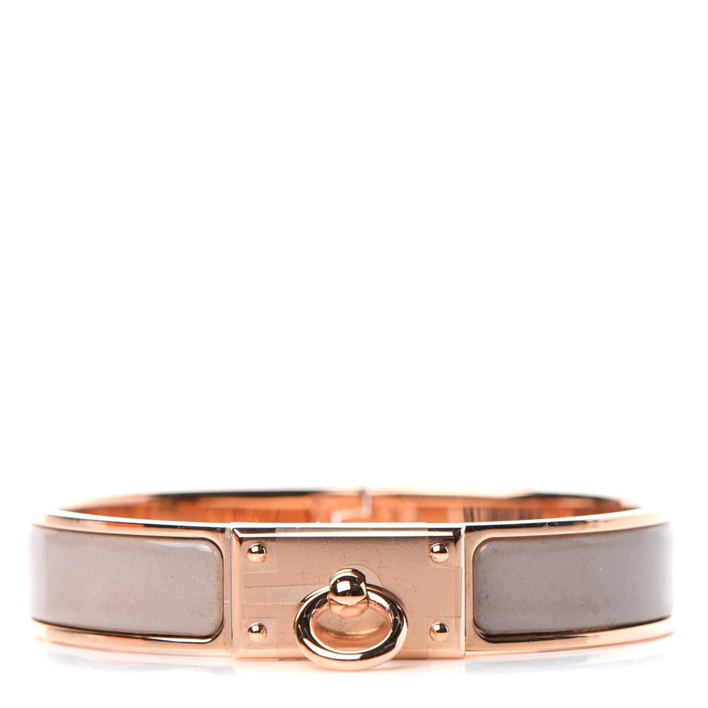Enamel Clic Anneau Bracelet PM Marron Glace
