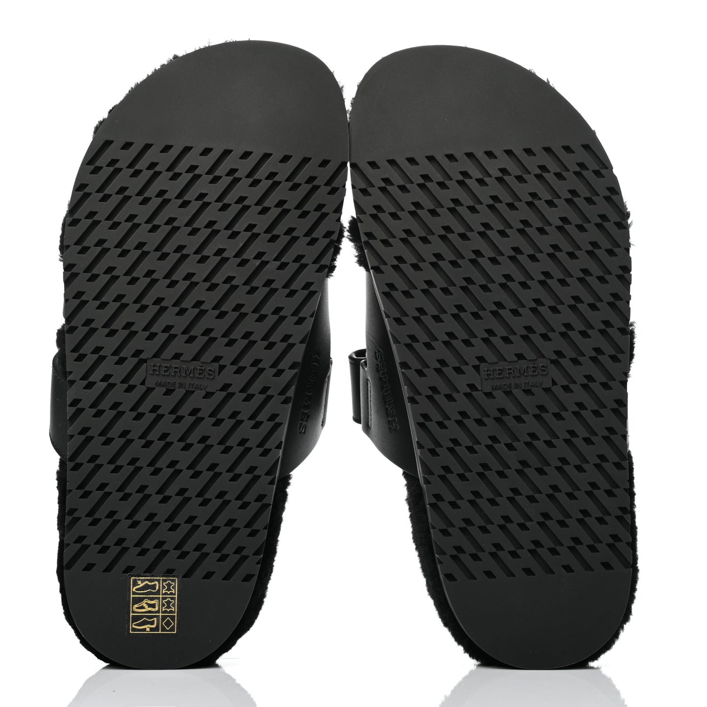 Calfskin Woolskin Womens Chypre Sandals 37 Black