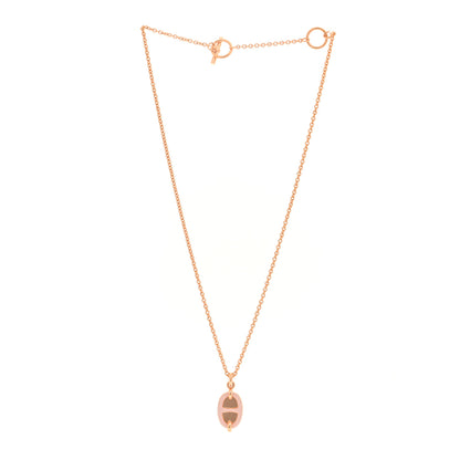 Hermes Metal Enamel Mini Maillon Pendant Necklace Rose Candeur 3 of 6