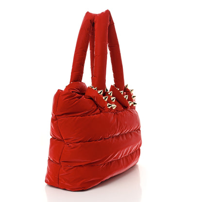 Christian Louboutin Nylon Padded Gloss Large Cabamoon Tote Red 3 of 9