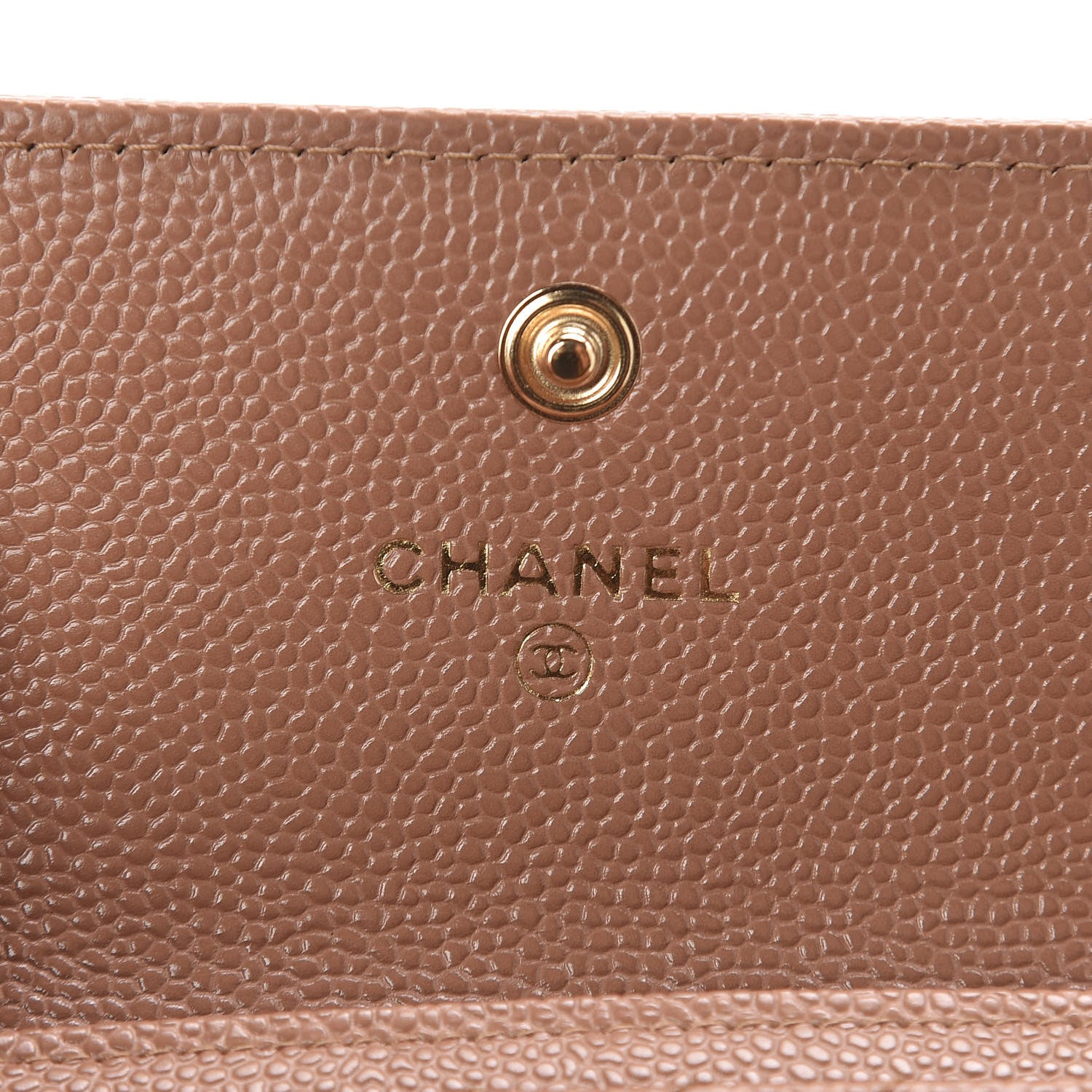 Chanel Caviar Chevron Quilted Boy Card Holder Dark Beige 6 of 8