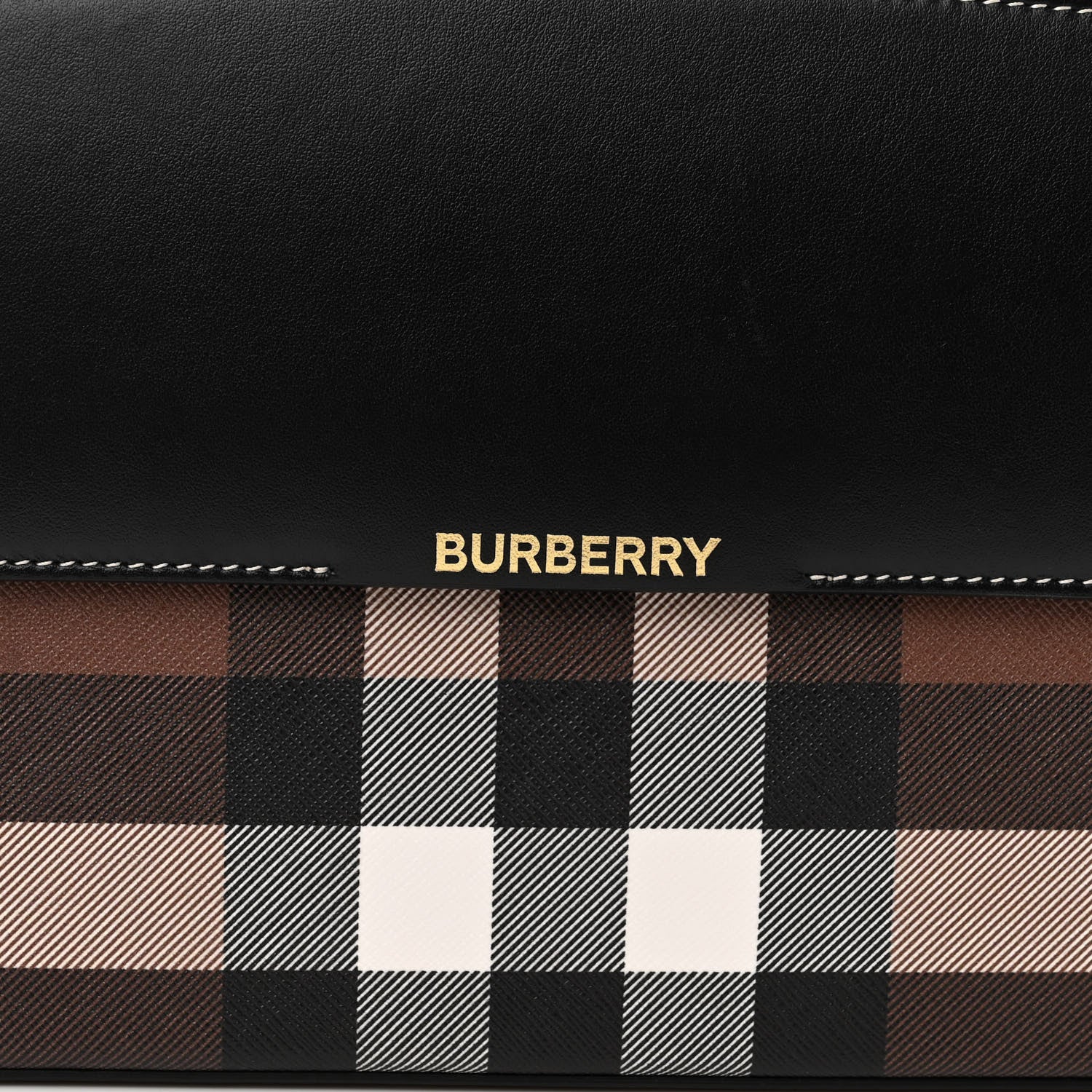 Burberry E-Canvas Check Calfskin Catherine Shoulder Bag Dark Birch Brown 7 of 9
