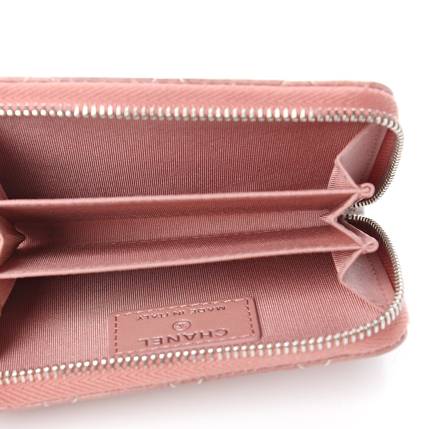 Ombre Patent Calfskin Quilted Small Zip Around Coin Purse Pink White