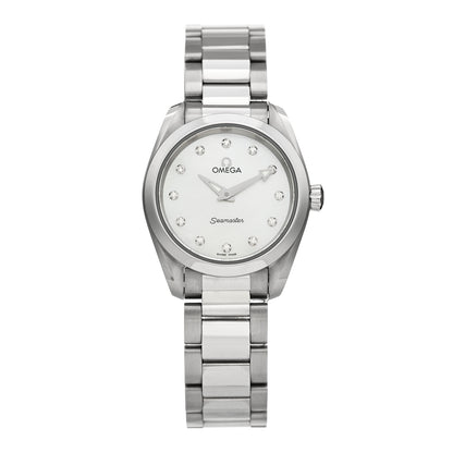 Omega Stainless Steel Diamond Mother of Pearl 28mm Seamaster Aqua Terra Quartz Watch 220.10.28.60.55.001 1 of 5