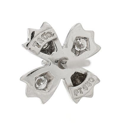 Tiffany Platinum Diamond Flower Cross Screw Back Earrings 4 of 4