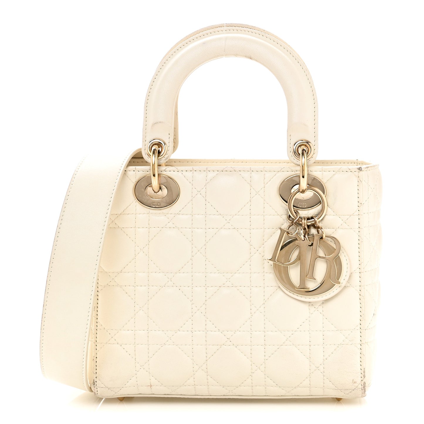 Lambskin Cannage Small My ABCDior Lady Dior White