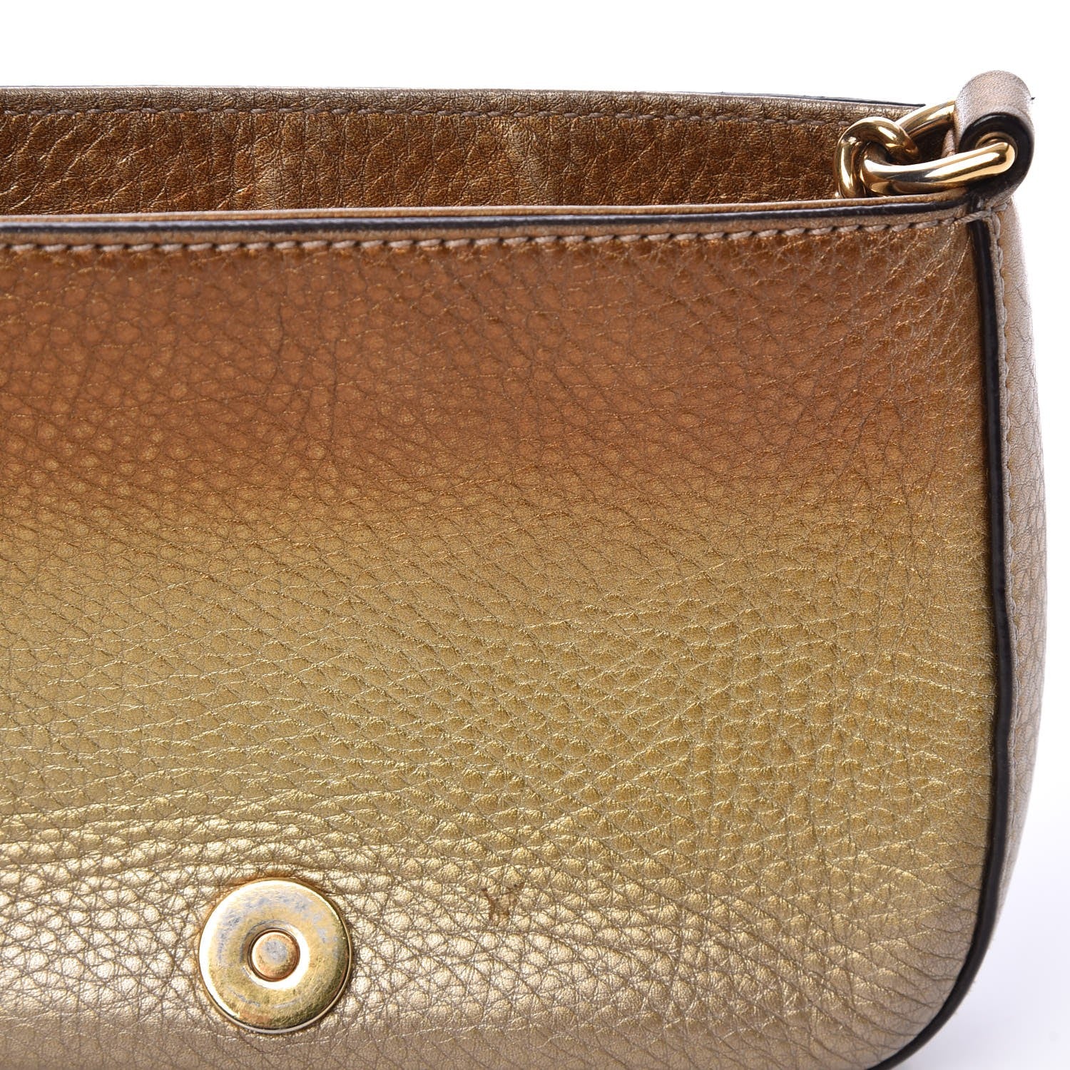 Gucci Metallic Pebbled Calfskin Small Soho Flap Crossbody Gold Ombre 11 of 12