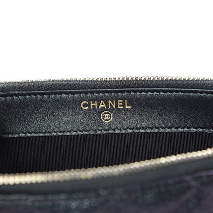 Chanel Iridescent Caviar Quilted Clutch With Chain Black 11 of 13