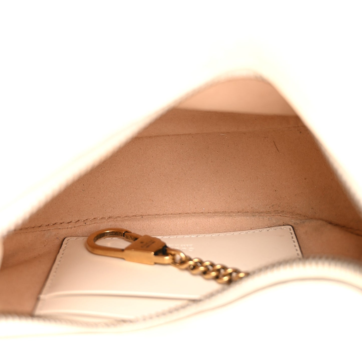 Calfskin Matelasse Chevron Mini GG Marmont Half Moon Hobo Mystic White