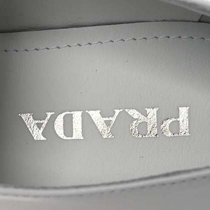 Prada Spazzolato Triangle 50mm Loafers 41 White 9 of 12