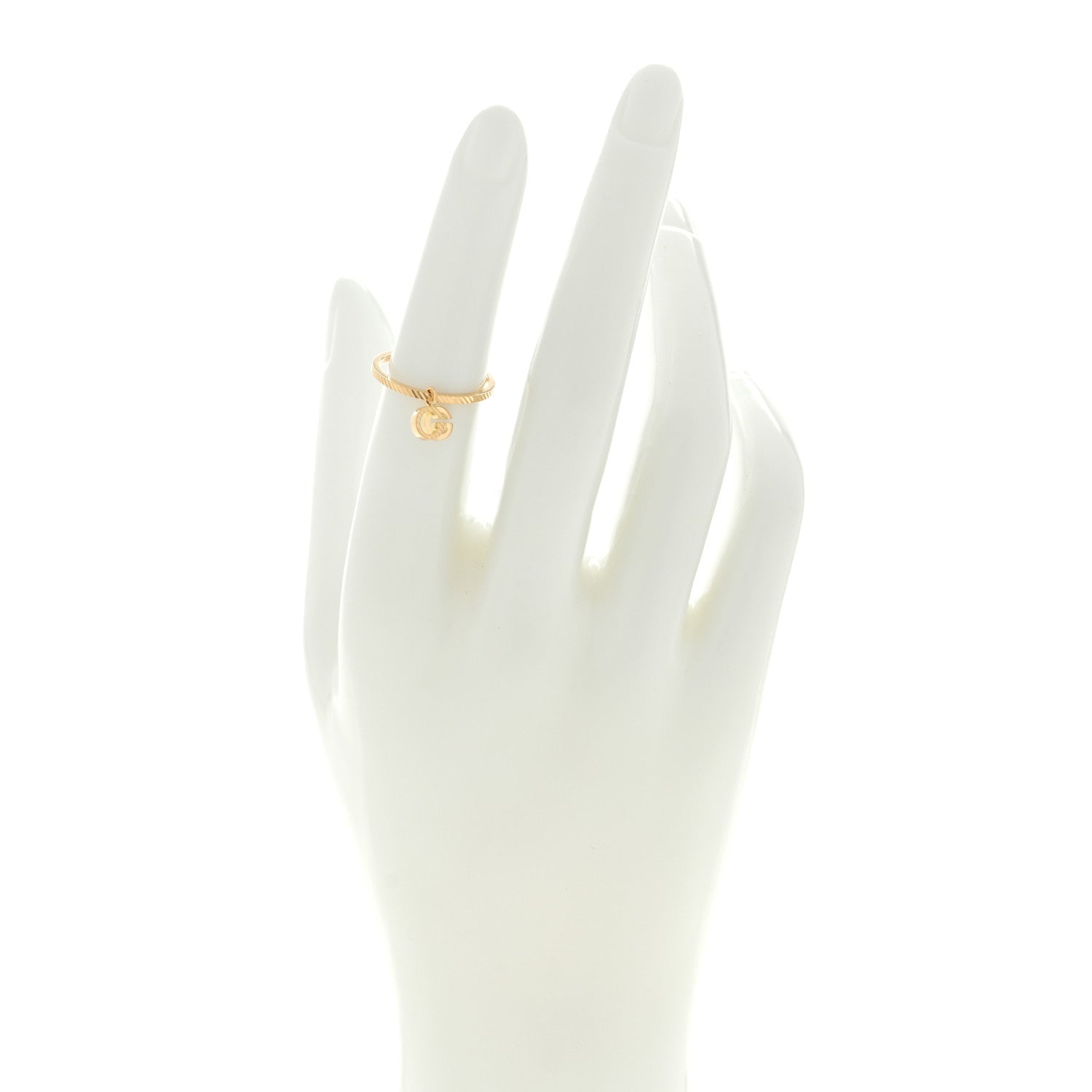 Gucci 18K Yellow Gold GG Running Charm Ring 49 5 1 of 4