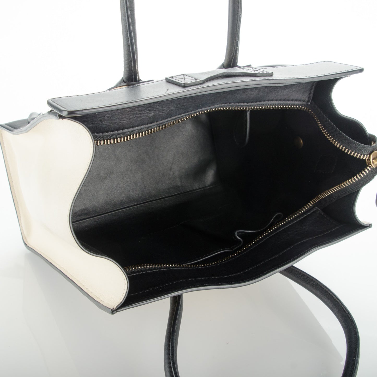 Smooth Velluto Calfskin Micro Tri-Color Luggage Vanilla