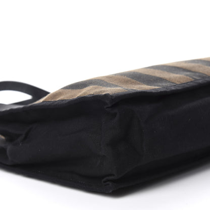 Fendi Pequin Small Shopping Tote Black Tobacco 6 of 11