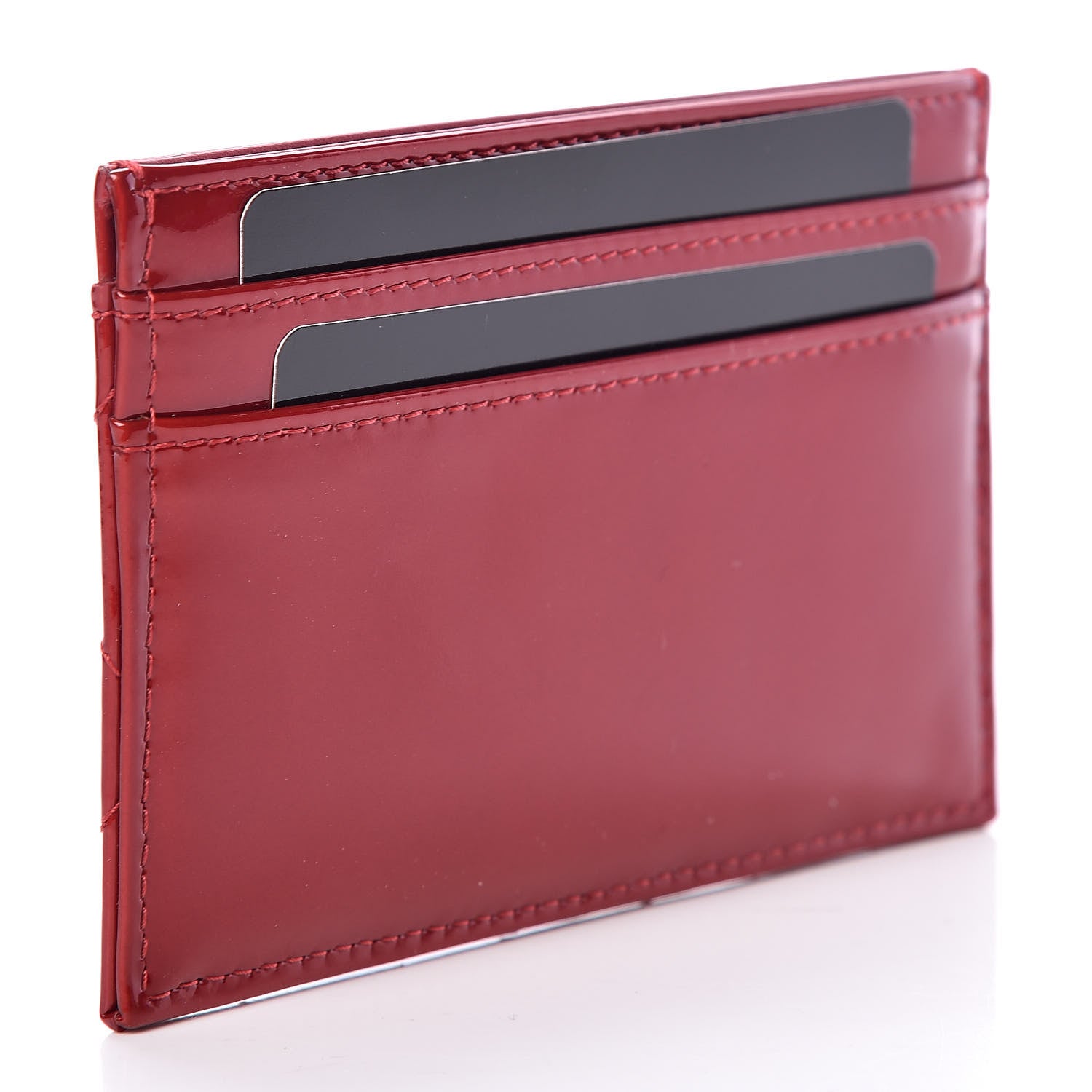 Chanel Patent Quilted Brilliant Card Holder Red 3 of 9