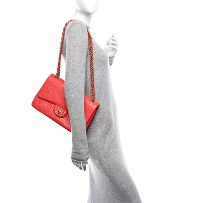 Chanel Alligator Jumbo Double Flap Red 2 of 11