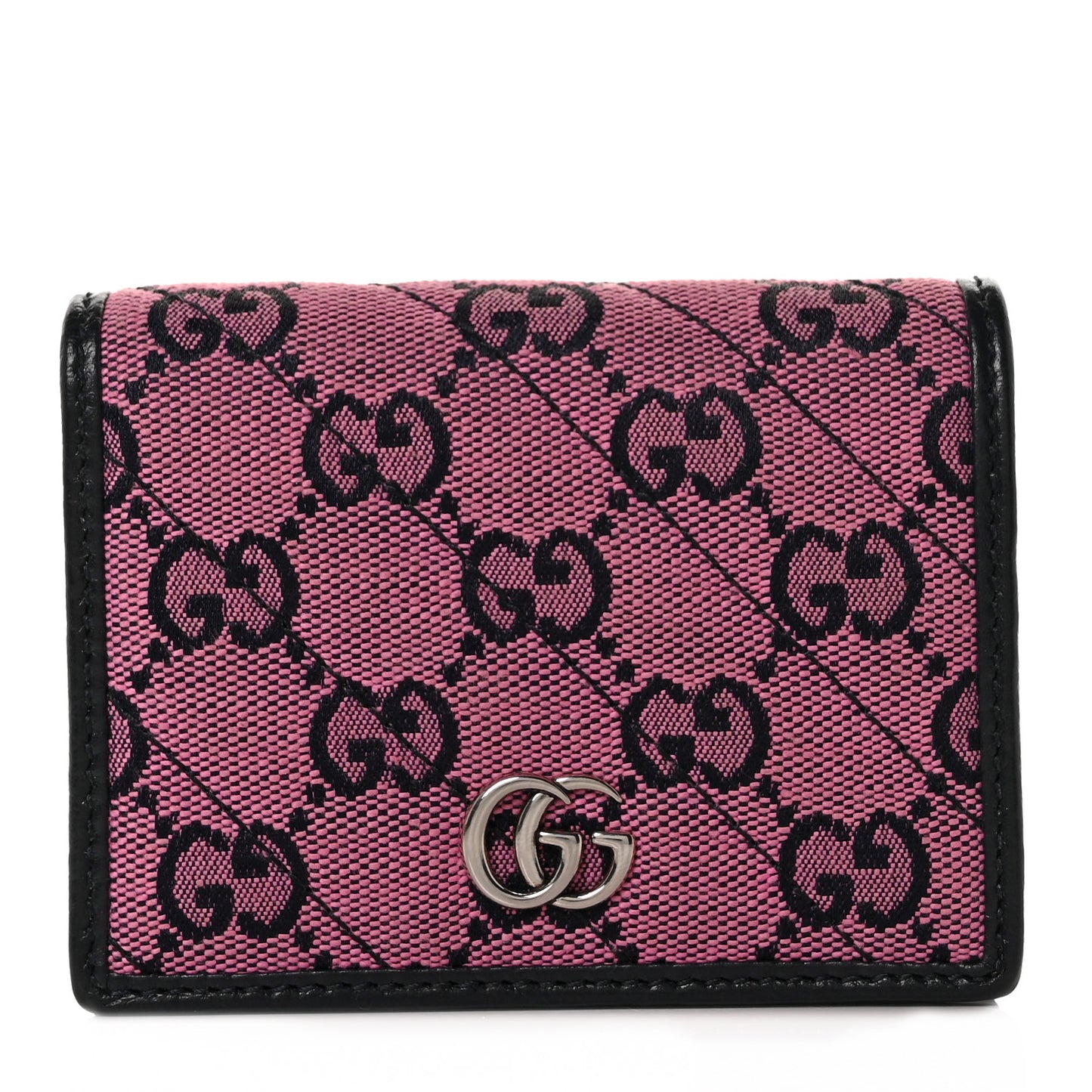 Monogram Multicolor Matelasse Diagonal GG Marmont Card Case Wallet Pink Blue