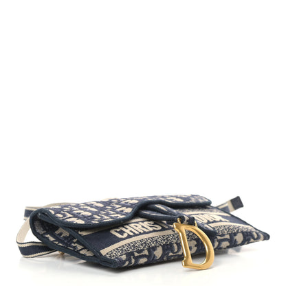 Christian Dior Oblique Slim Saddle Pouch Blue 4 of 9