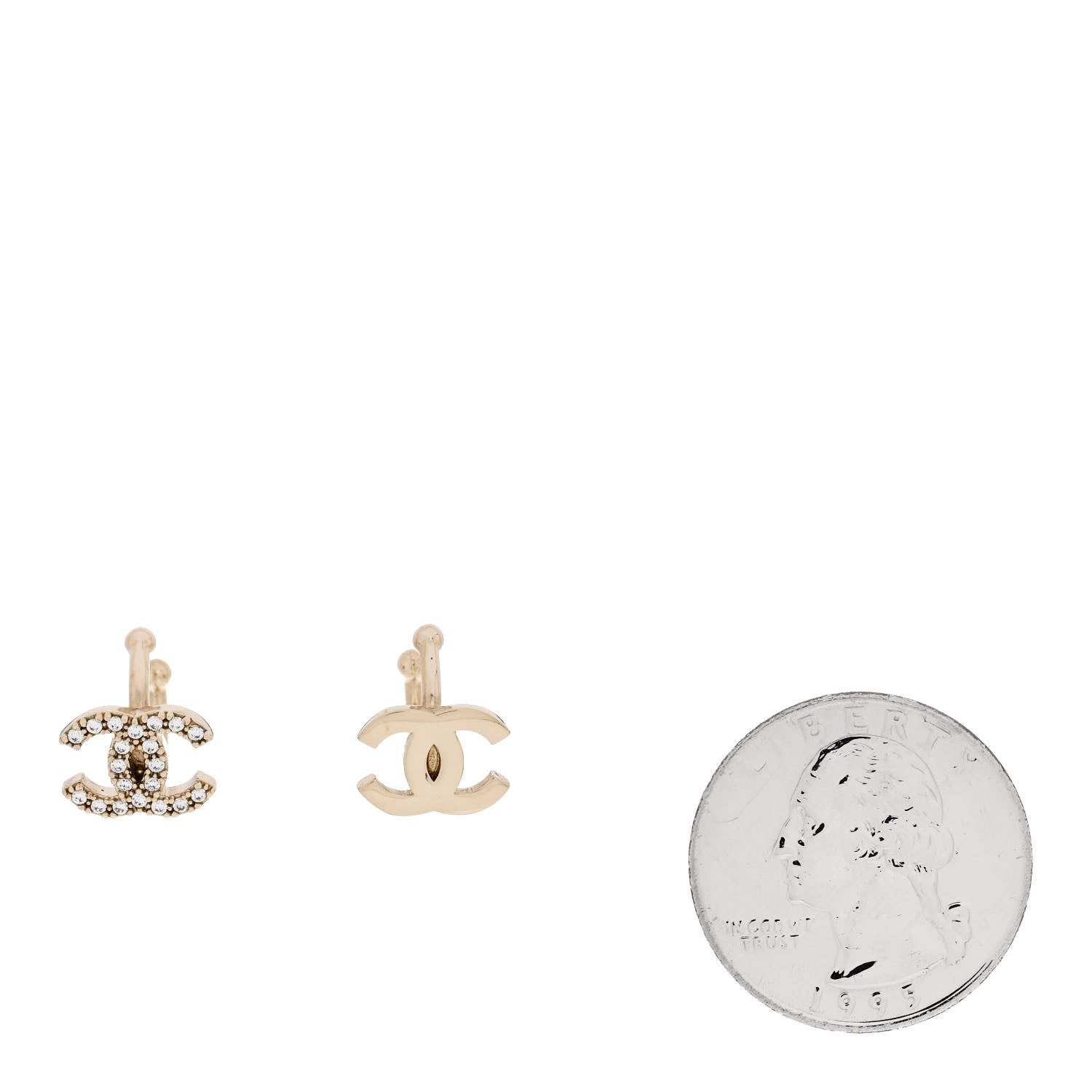 Chanel Metal Strass Lip Ring Set Gold 2 of 5