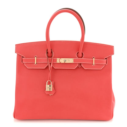 Hermes Epsom Candy Birkin 35 Rose Jaipur Gold 1 of 14